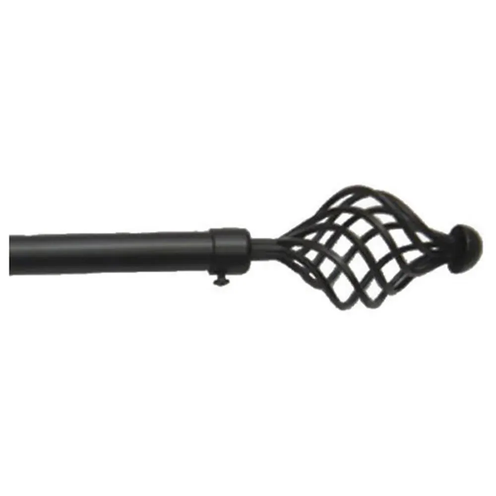 Spiral Extendable Curtain Pole - Black, Metal