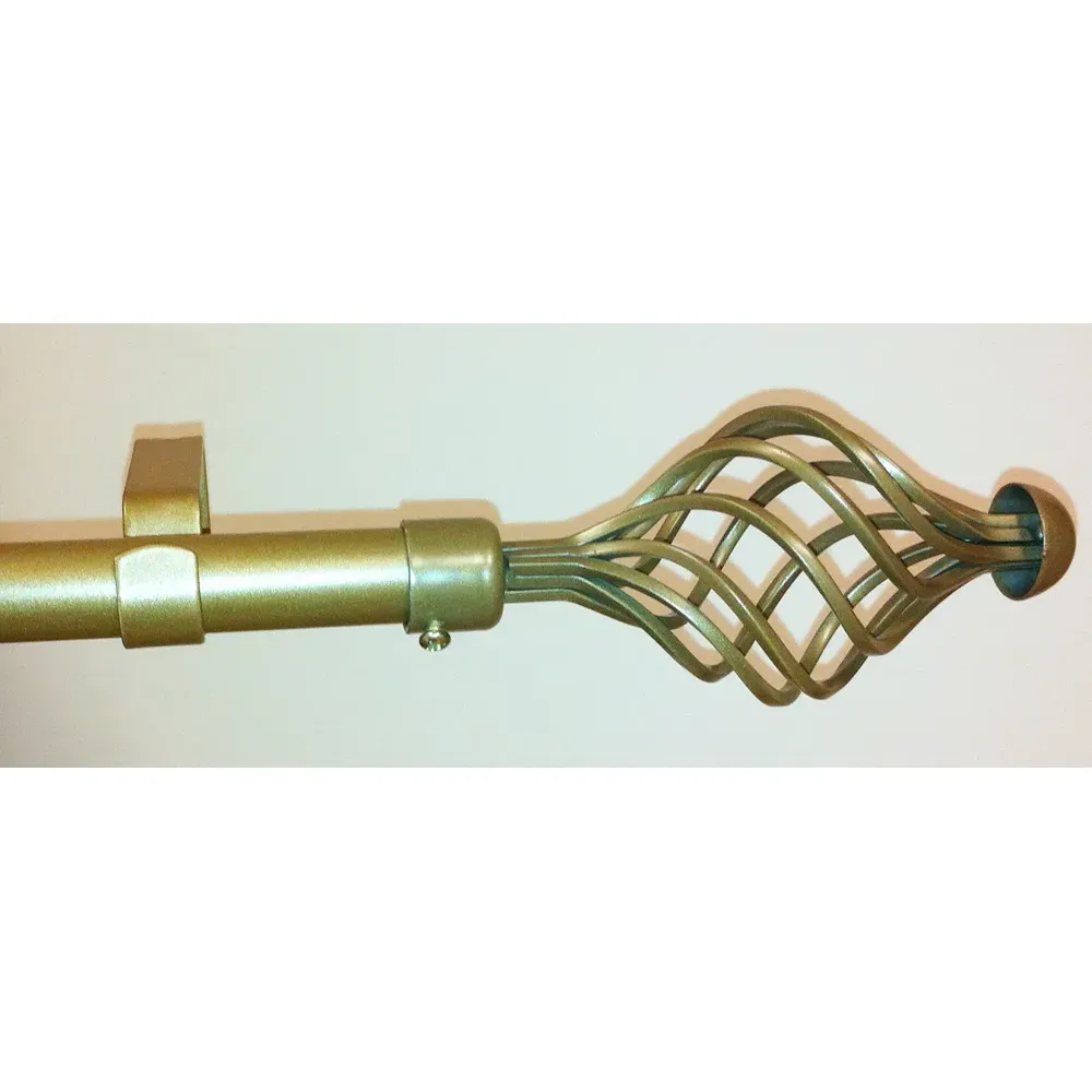 Spiral Extendable Curtain Pole - Gold, Metal