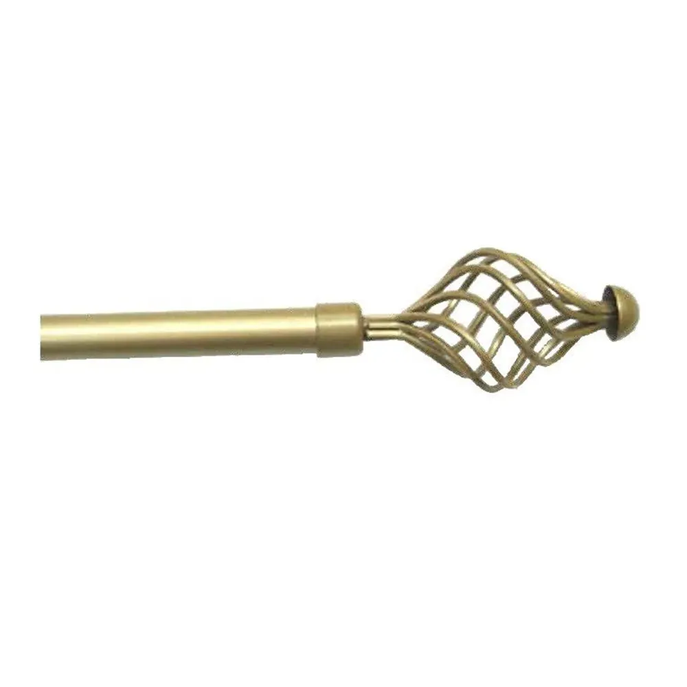 Spiral Extendable Curtain Pole - Gold, Metal