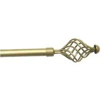 Spiral Extendable Curtain Pole - Gold, Metal