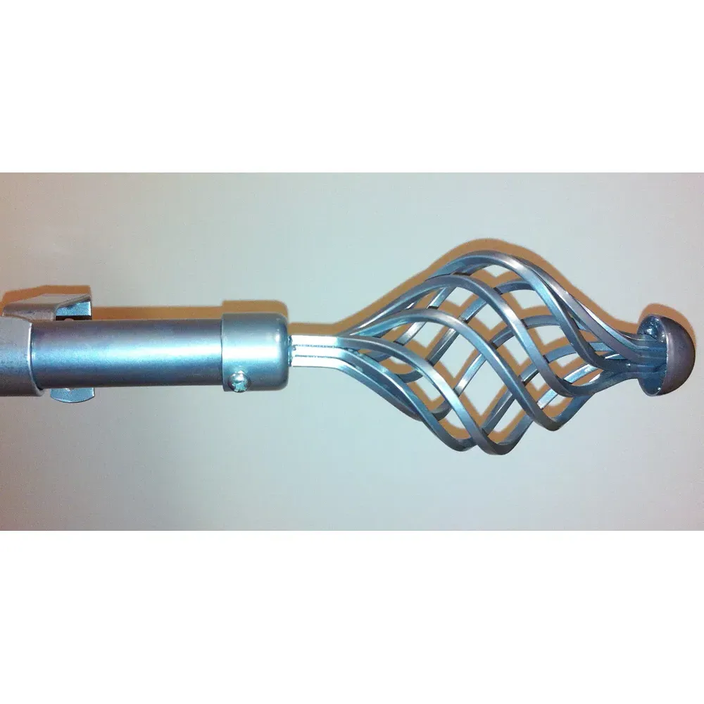 Spiral Extendable Curtain Pole - Silver, Metal
