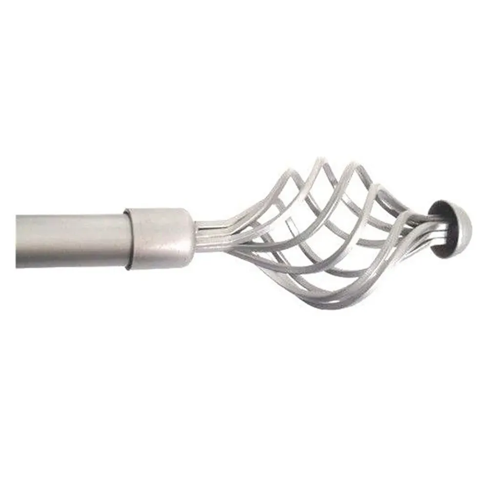Spiral Extendable Curtain Pole - Silver, Metal
