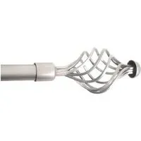 Spiral Extendable Curtain Pole - Silver, Metal