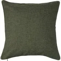 Square Faux Linen Cushion - Olive Green