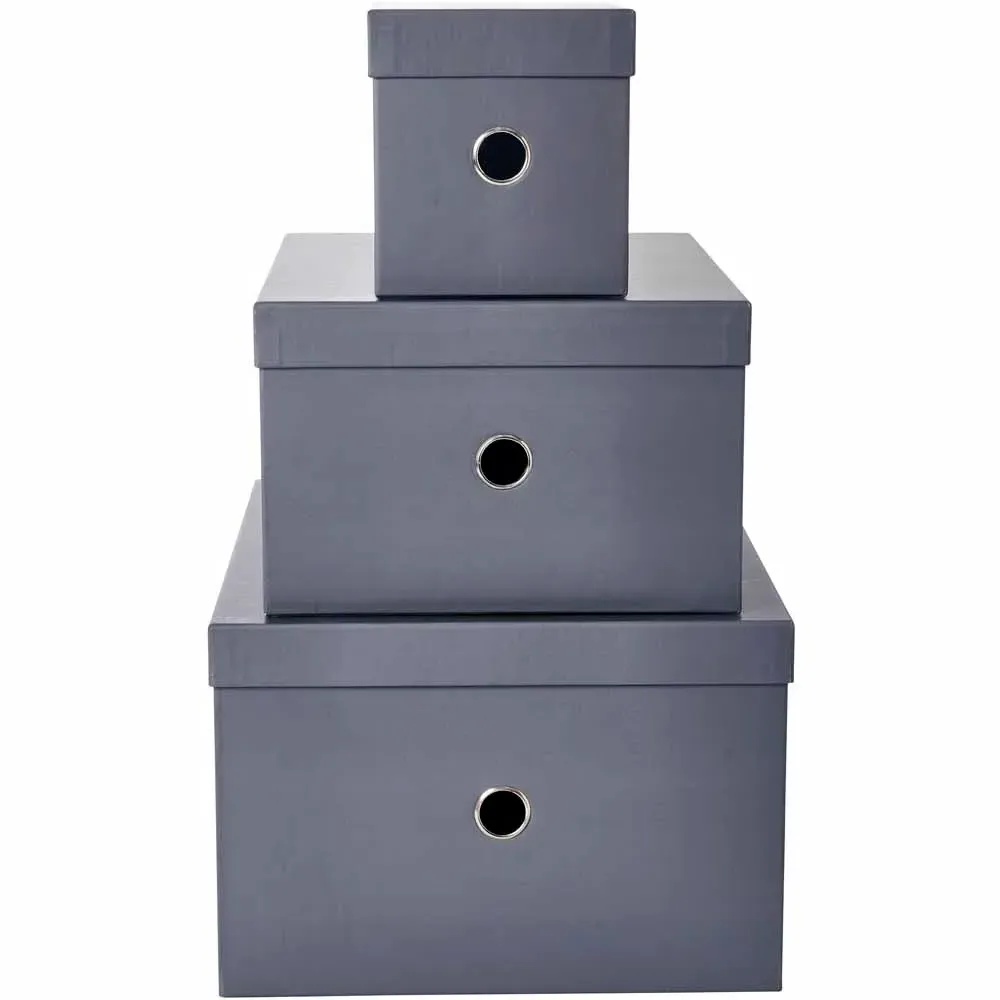 Storage Boxes 3 Pack - Grey