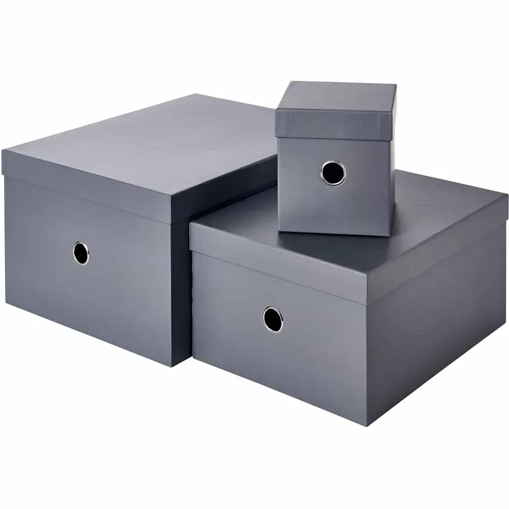 Storage Boxes 3 Pack - Grey