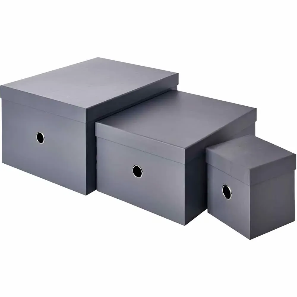 Storage Boxes 3 Pack - Grey