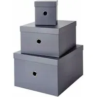 Storage Boxes 3 Pack - Grey