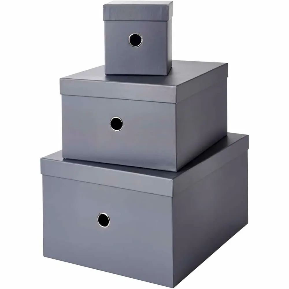 Storage Boxes 3 Pack - Grey image
