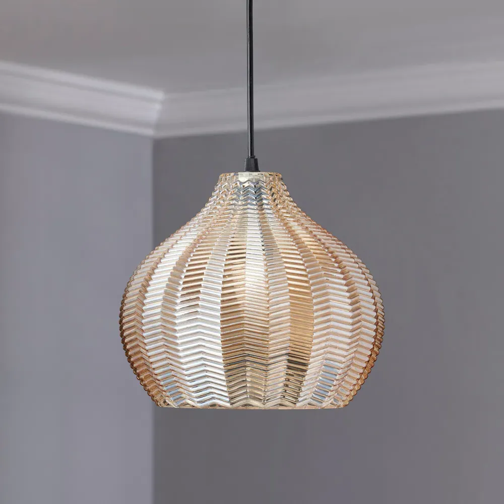 Sunrise Glass Pendant Light - Brown