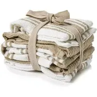 Tea Towels 5 Pack - Natural White, Cotton