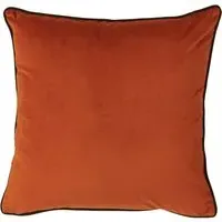 Velour Cushion with Piping - Orange