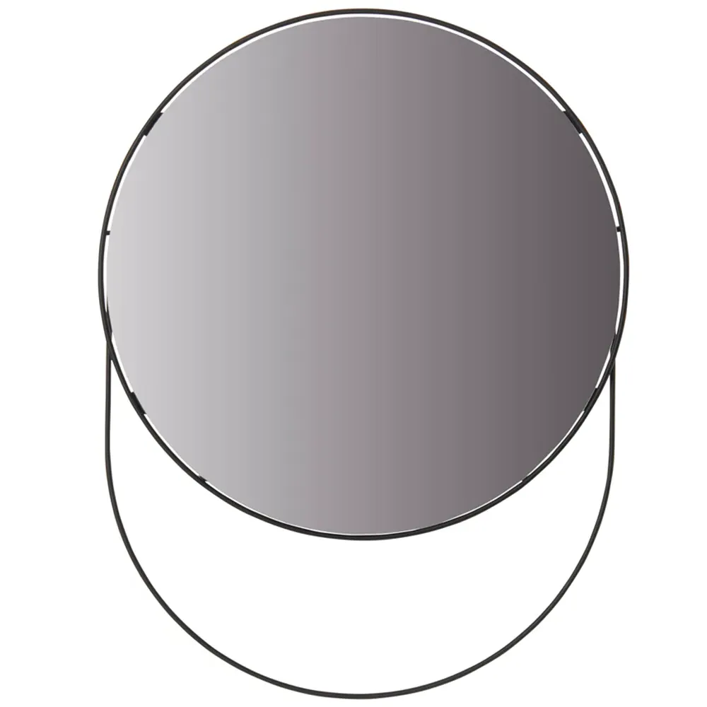 Wire Storage Mirror with Storage - Black