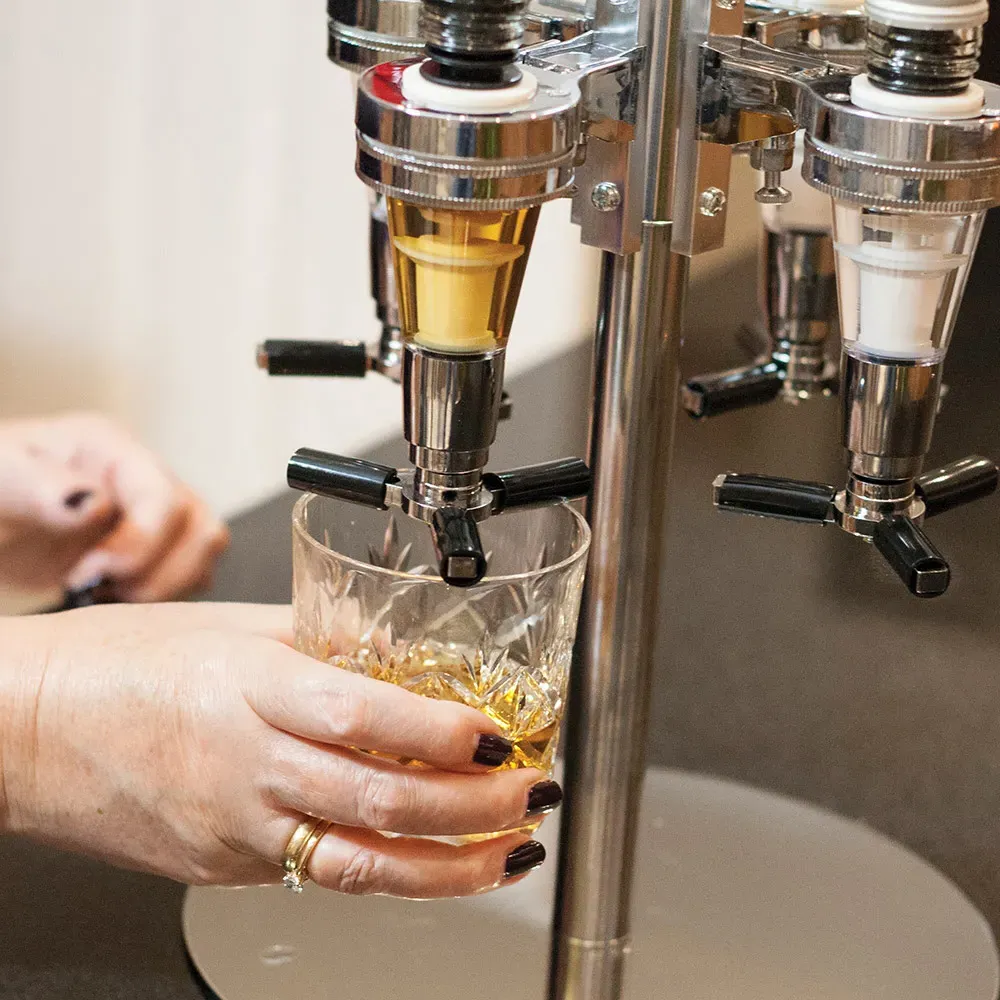 4 Bottle Bar Optic Drinks Dispenser - Chrome