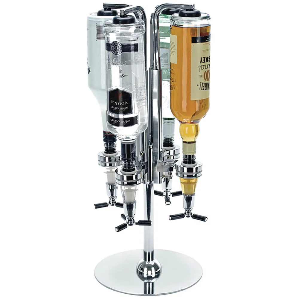 4 Bottle Bar Optic Drinks Dispenser - Chrome image