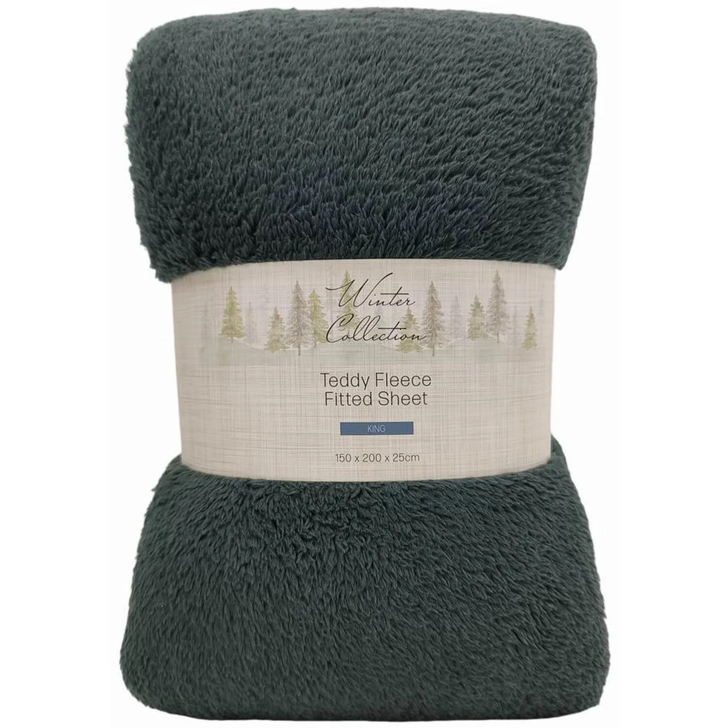 Soft Teddy King Size Fitted Sheet - Charcoal, Fleece image