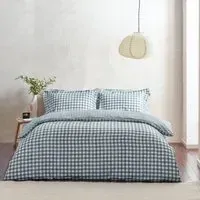 Barton King Size Duvet Cover Set - Blue, Cotton