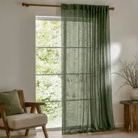 Cirrus Sheer Tab Top Curtain Panel - Forest