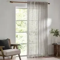 Cirrus Sheer Tab Top Curtain Panel - Grey
