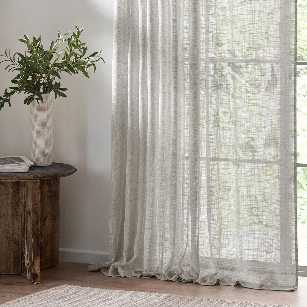 Cirrus Sheer Tab Top Curtain Panel - Grey
