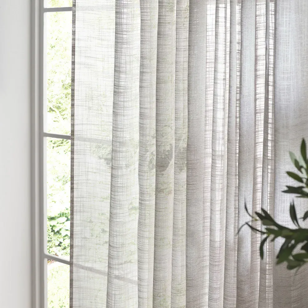Cirrus Sheer Tab Top Curtain Panel - Grey