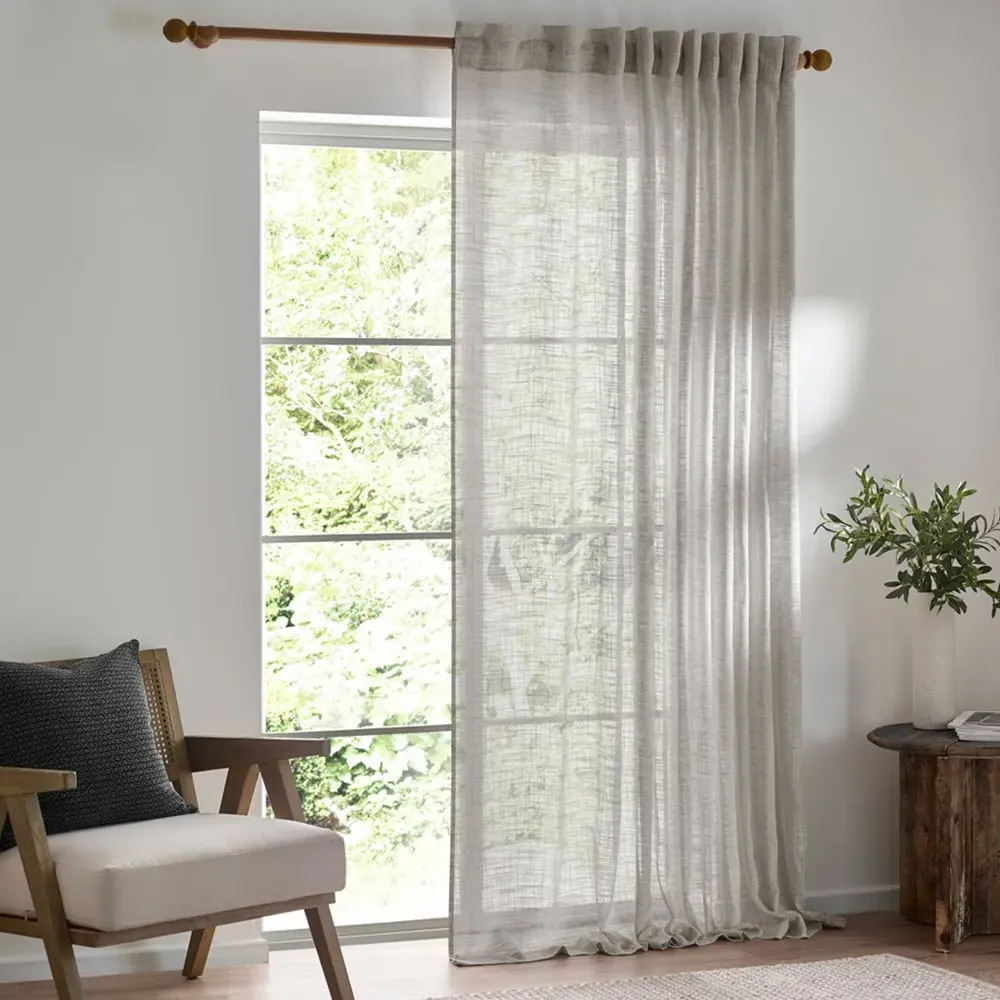 Cirrus Sheer Tab Top Curtain Panel - Grey