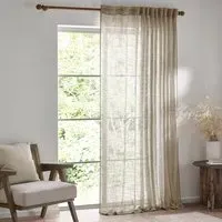 Cirrus Sheer Tab Top Curtain Panel - Linen