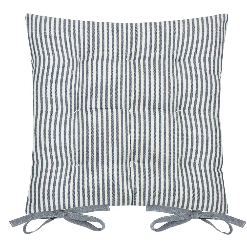 Hayle Striped Cotton Seat Pad 2 Pack - Blue