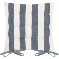 Hayle Striped Cotton Seat Pad 2 Pack - Blue