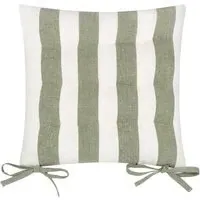 Hayle Striped Cotton Seat Pad 2 Pack - Green