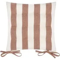 Hayle Striped Cotton Seat Pad 2 Pack - Orange