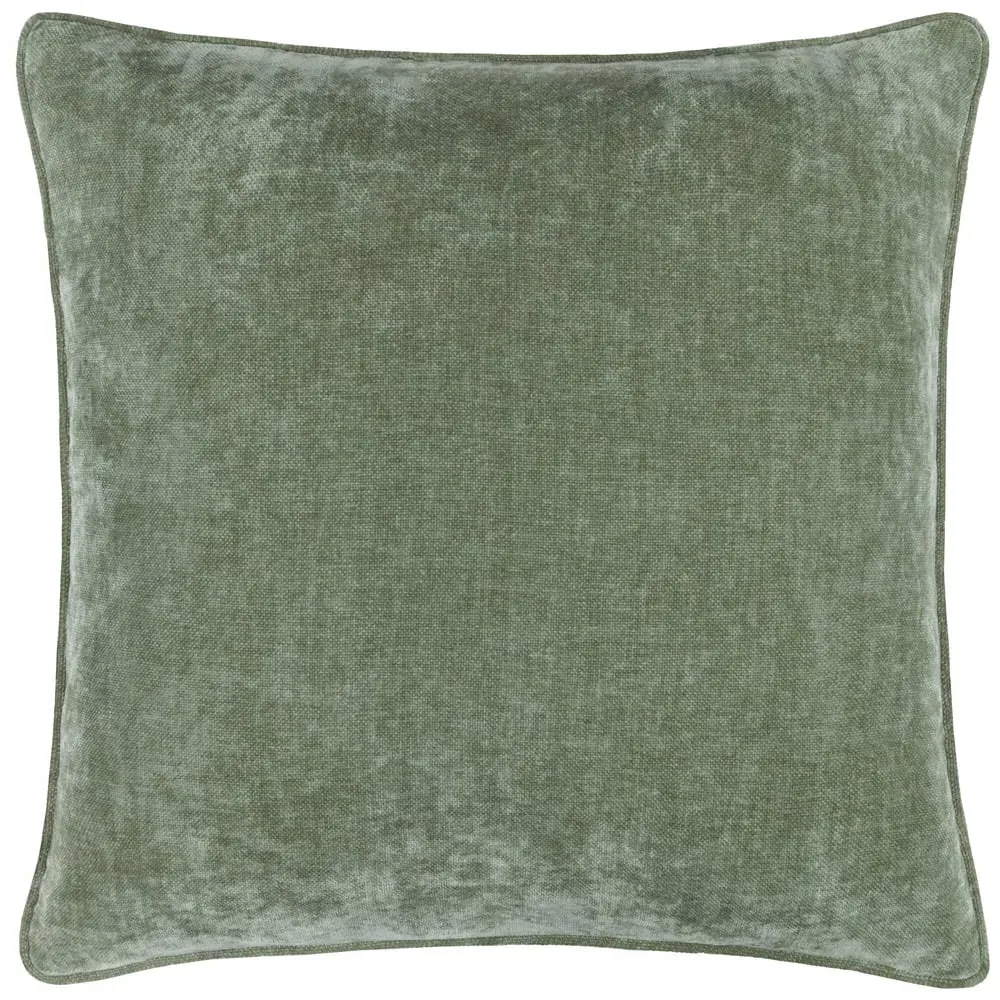 Heavy Chenille Piped Cushion 50x50cm - Green image