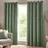 Heavy Chenille Velvet Eyelet Curtains - Green