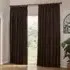 Heavy Chenille Velvet Pencil Pleat Curtains - Brown