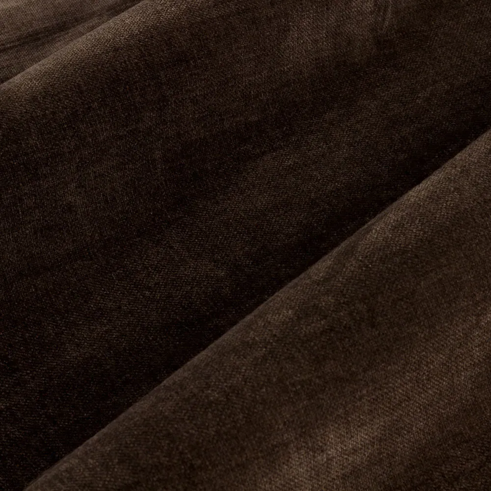 Heavy Chenille Velvet Pencil Pleat Curtains - Brown
