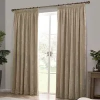 Heavy Chenille Velvet Pencil Pleat Curtains - Brown