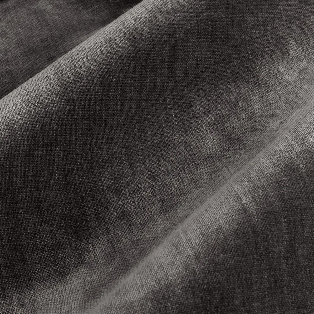Heavy Chenille Velvet Pencil Pleat Curtains - Charcoal