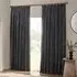 Heavy Chenille Velvet Pencil Pleat Curtains - Charcoal