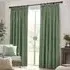 Heavy Chenille Velvet Pencil Pleat Curtains - Green
