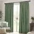 Heavy Chenille Velvet Pencil Pleat Curtains - Green