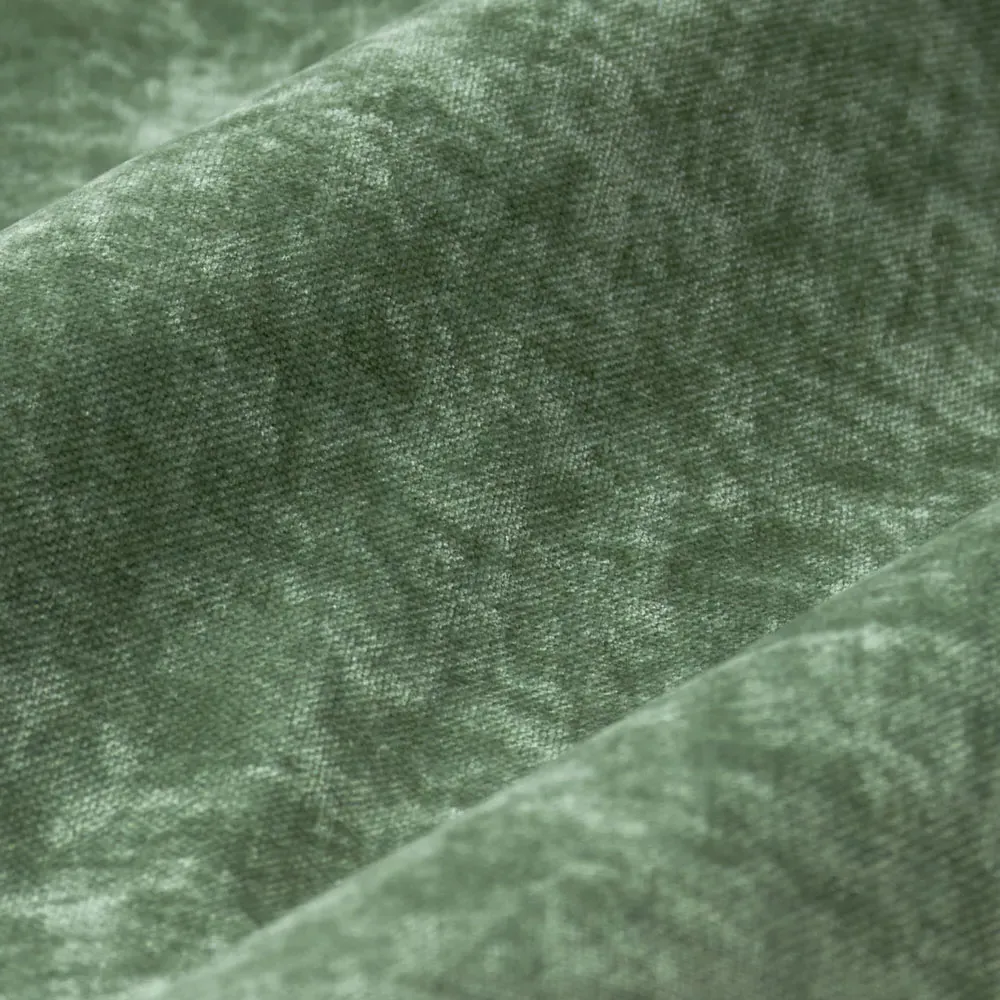 Heavy Chenille Velvet Pencil Pleat Curtains - Green