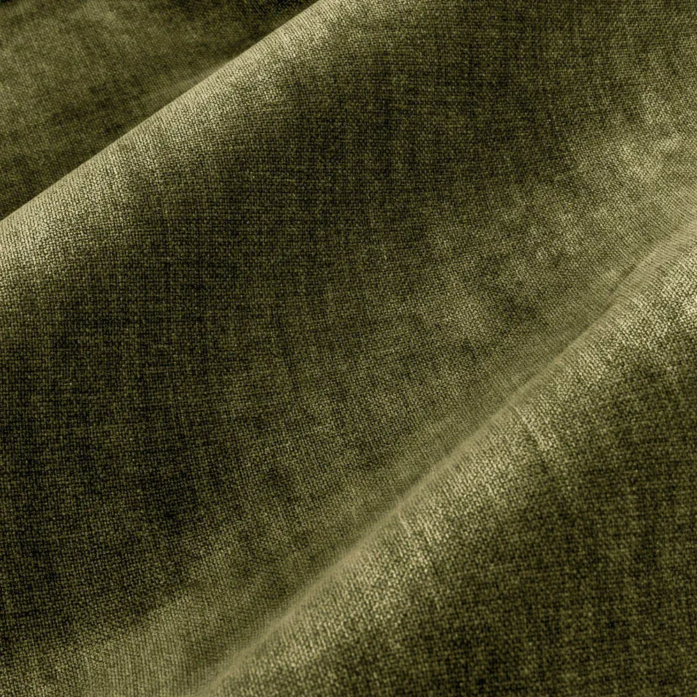 Heavy Chenille Velvet Pencil Pleat Curtains - Green