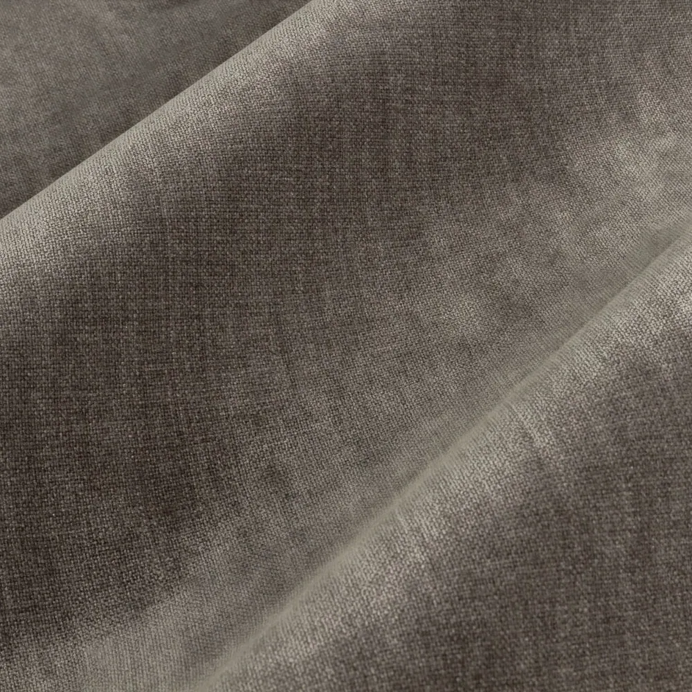 Heavy Chenille Velvet Pencil Pleat Curtains - Greige