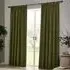Heavy Chenille Velvet Pencil Pleat Curtains - Olive