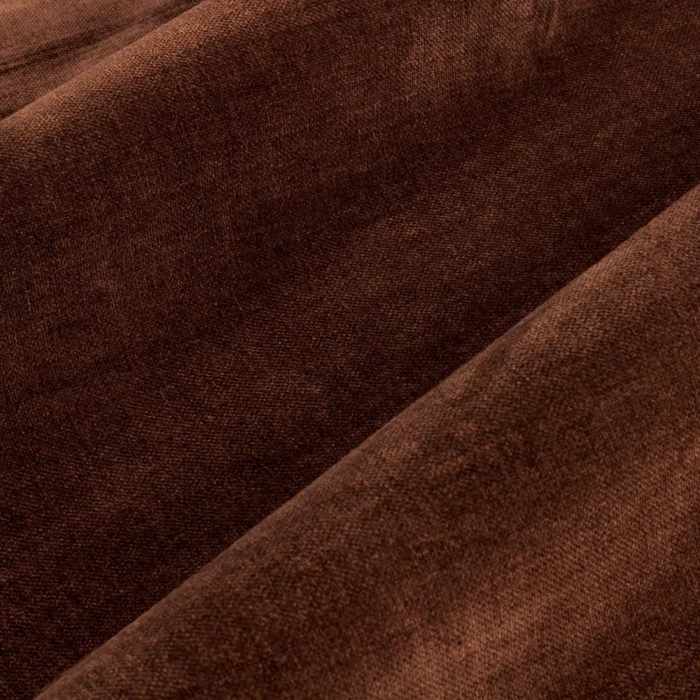 Heavy Nutmeg Chenille Velvet Pencil Pleat Curtains - Red