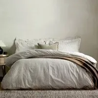 Hebden Single Melange Stripe Duvet Set - Brown, Cotton