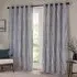 Hebden Striped Eyelet Curtains - Blue, Cotton