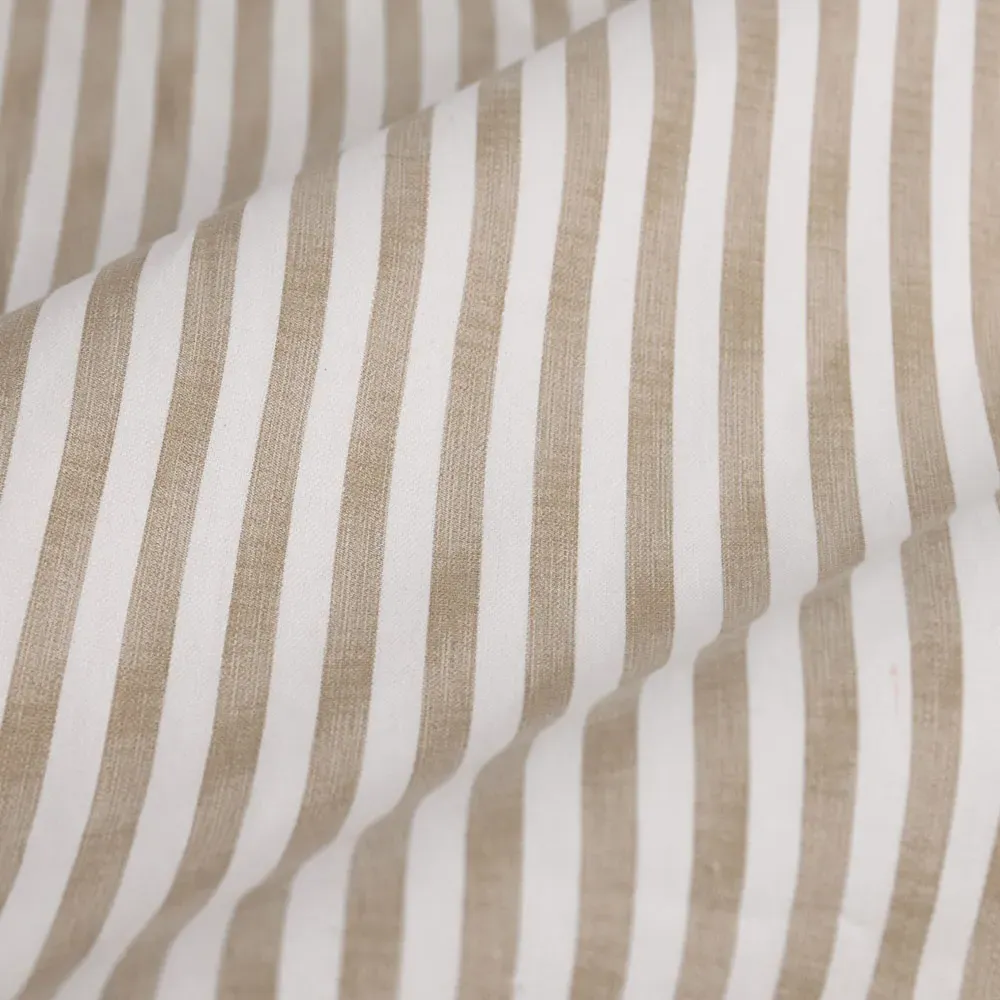 Hebden Striped Eyelet Curtains - Cream, Cotton