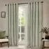 Hebden Striped Eyelet Curtains - Green, Cotton