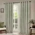 Hebden Striped Eyelet Curtains - Green, Cotton